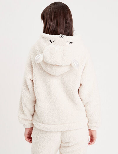Sweat à capuche ecru femme