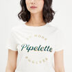 T-shirt manches courtes ecru femme