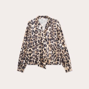blouse col lavalliere beige femme Blouse col lavallière beige femme
