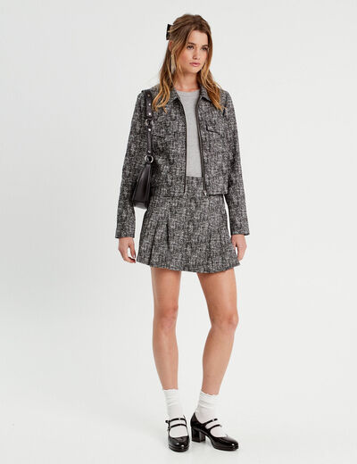 Jupe-short droite noir femme