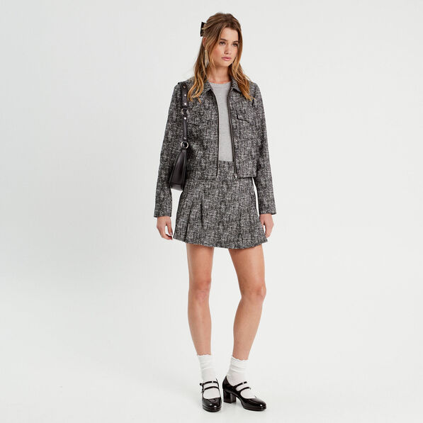 Jupe-short droite noir femme