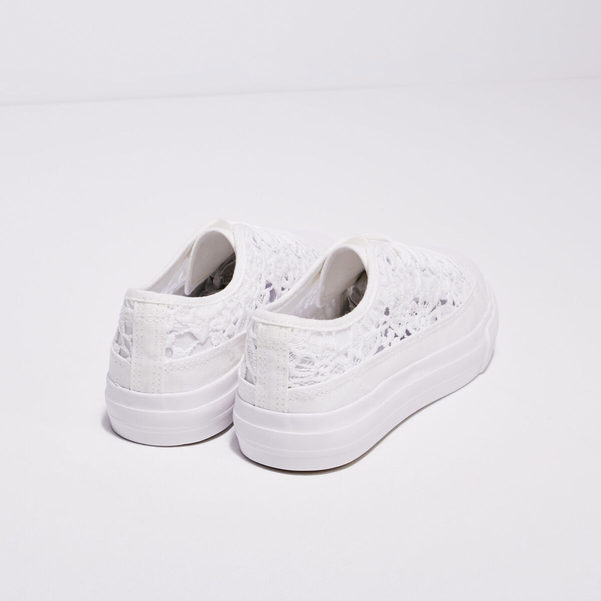 Tennis plates en dentelle blanc femme
