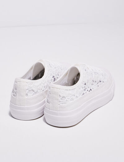 Tennis plates en dentelle blanc femme