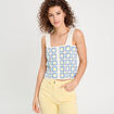 Débardeur effet crochet blanc femme