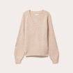 Pull avec col en V beige femme
