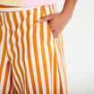 Pantalon jupe-culotte orange fluo femme