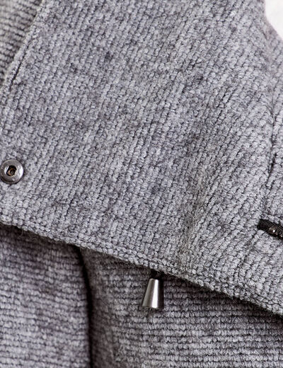 Manteau cintr&eacute; asym&eacute;trique gris fonc&eacute; femme