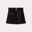 Jupe droite détails zippés noir femme
