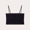 Brassière cropped côtelée noir femme