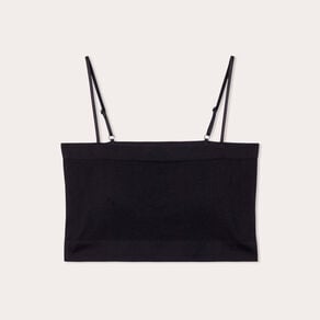 brassiere cropped cotelee noir femme Brassière cropped côtelée noir femme