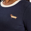 T-shirt cropped 2-en-1 bleu marine femme