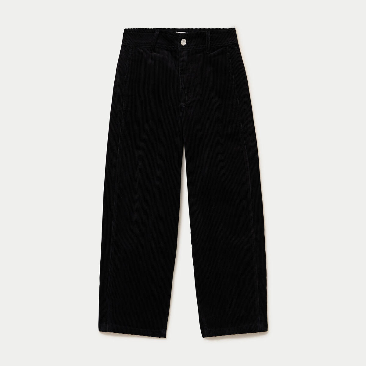 Pantalon chino en velours noir femme