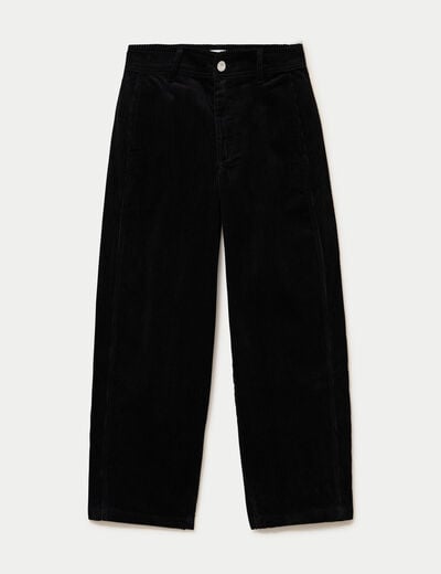 Pantalon chino en velours noir femme
