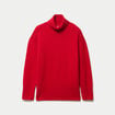 Pull col roul&eacute; manches longues rouge femme