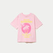 T-shirt oversize manches courtes rose clair femme