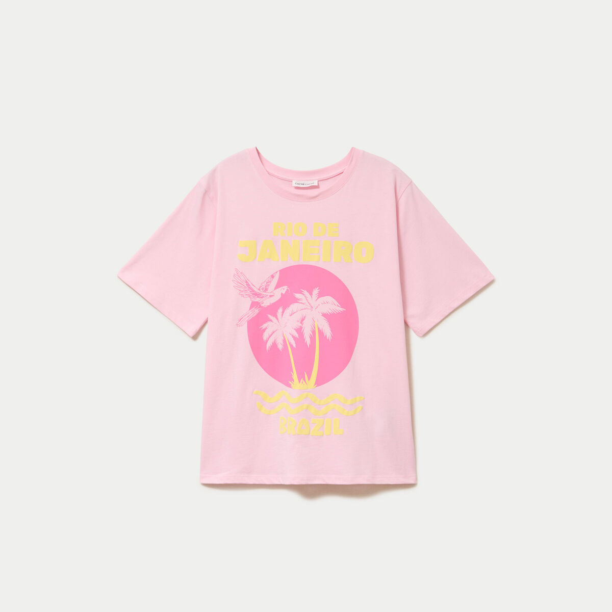 T-shirt oversize manches courtes rose clair femme