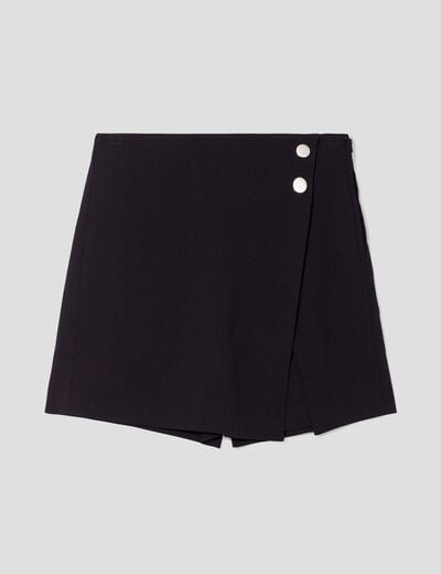 Jupe-short évasée noir femme