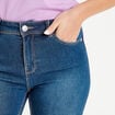 Bermuda slim en jean denim stone femme