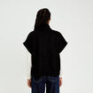 Gilet oversize cropped manches courtes noir femme