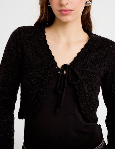 Gilet manches longues noir femme