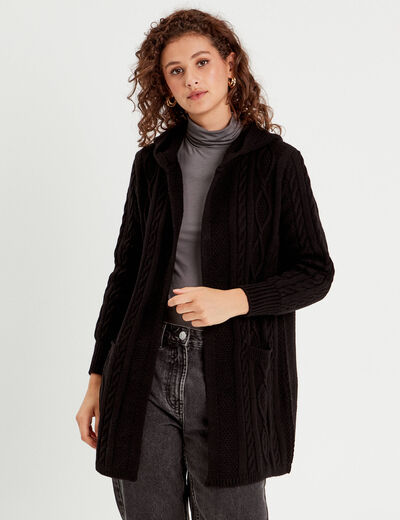 Gilet manches longues noir femme