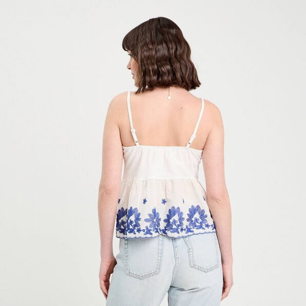 debardeur brode ecru femme Débardeur brodé ecru femme