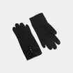 Gants avec boutons noir femme