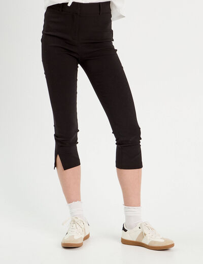 Pantalon capri ajusté 7/8ème noir femme
