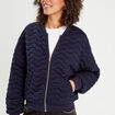 Veste matelassé zippé bleu marine femme