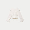 Blouse col claudine bas resserr&eacute; ecru femme