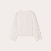 Blouse dentelle col montant ecru femme