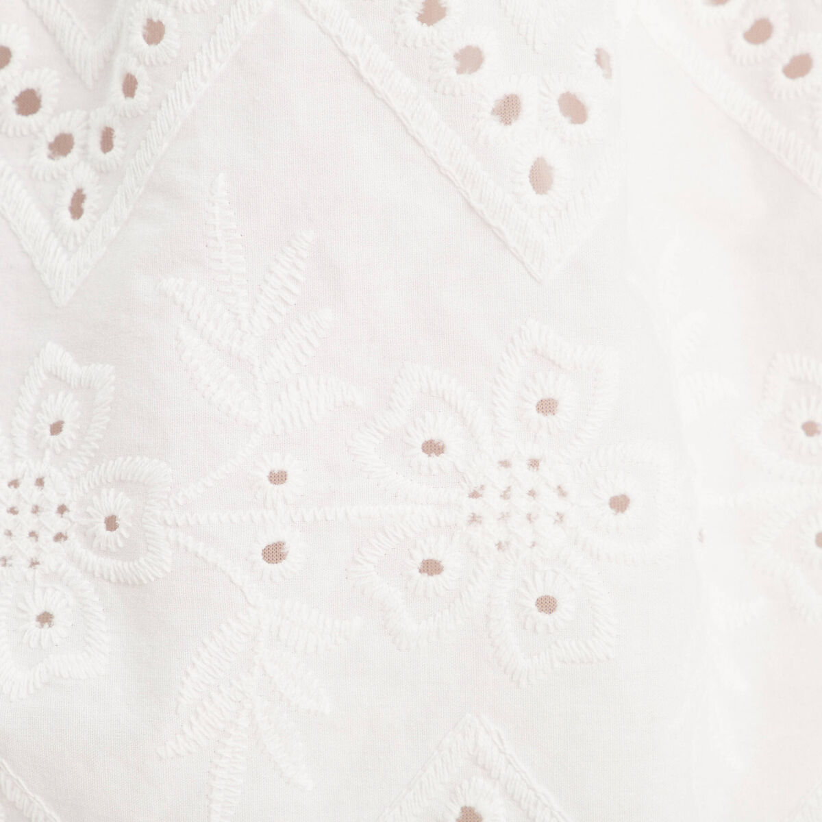 Robe évasée broderie anglaise blanc femme