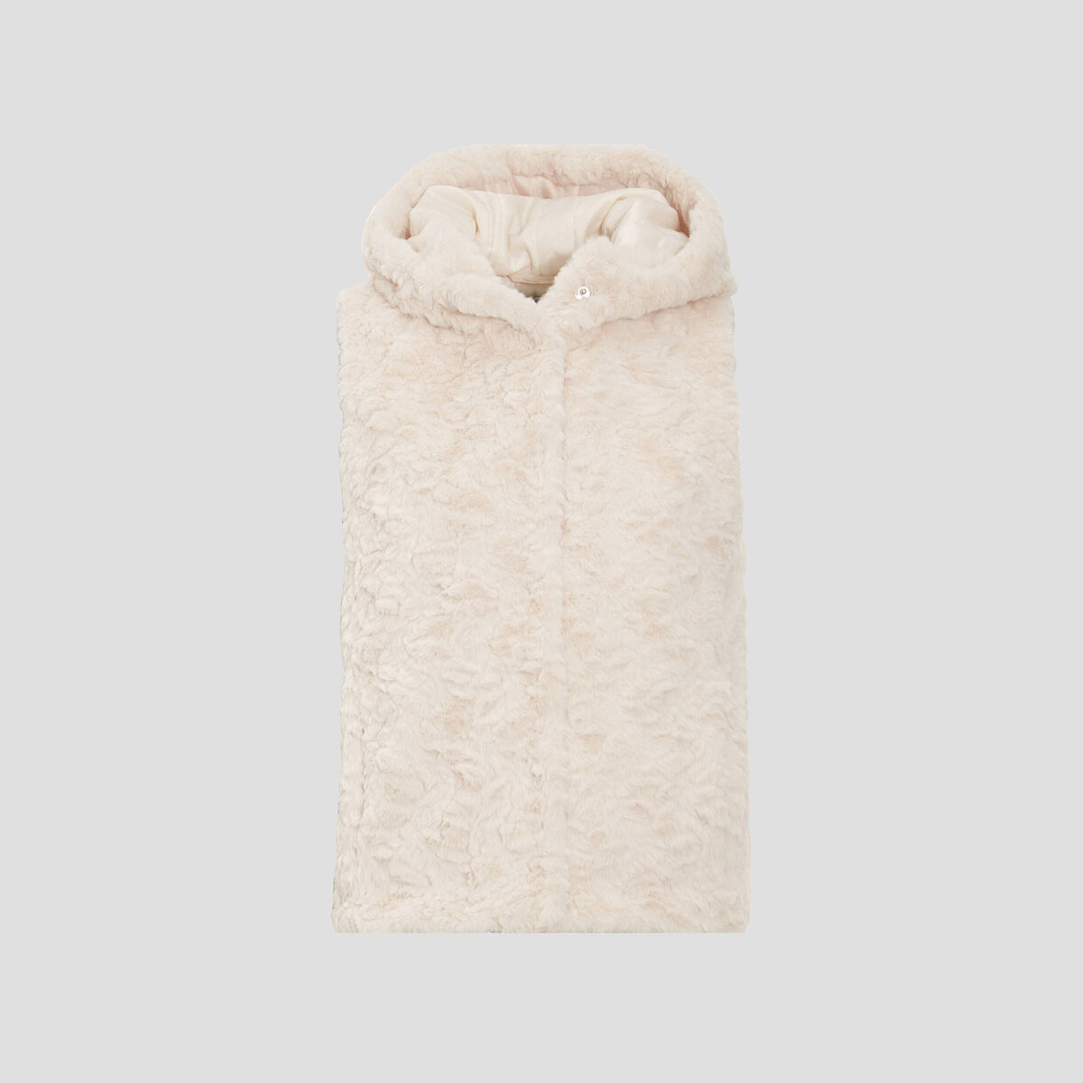 Veste droite à capuche ecru femme