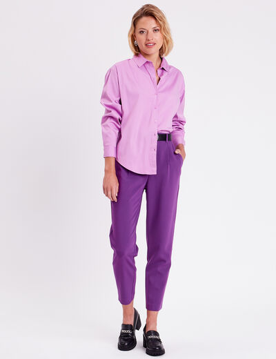 Chemise manches longues violet femme