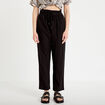 Pantalon large 7/8&egrave;me taille haute noir femme