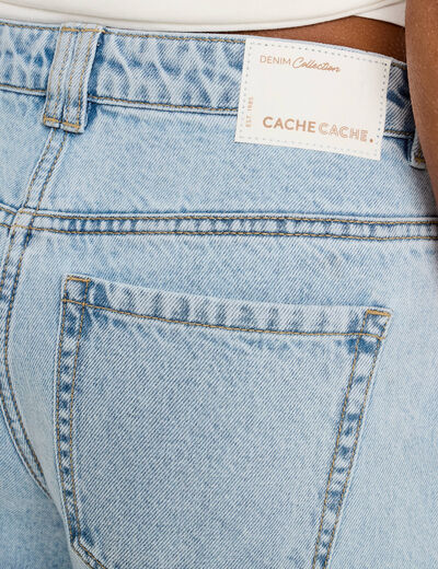 Jeans large denim bleach femme