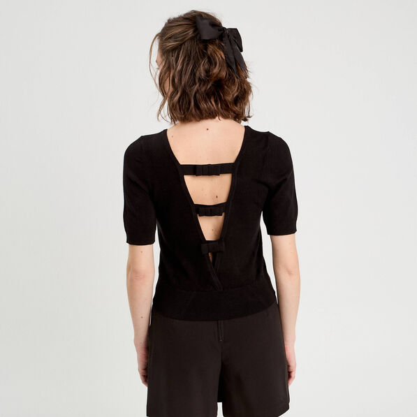 pull manches courtes noir femme Pull manches courtes noir femme