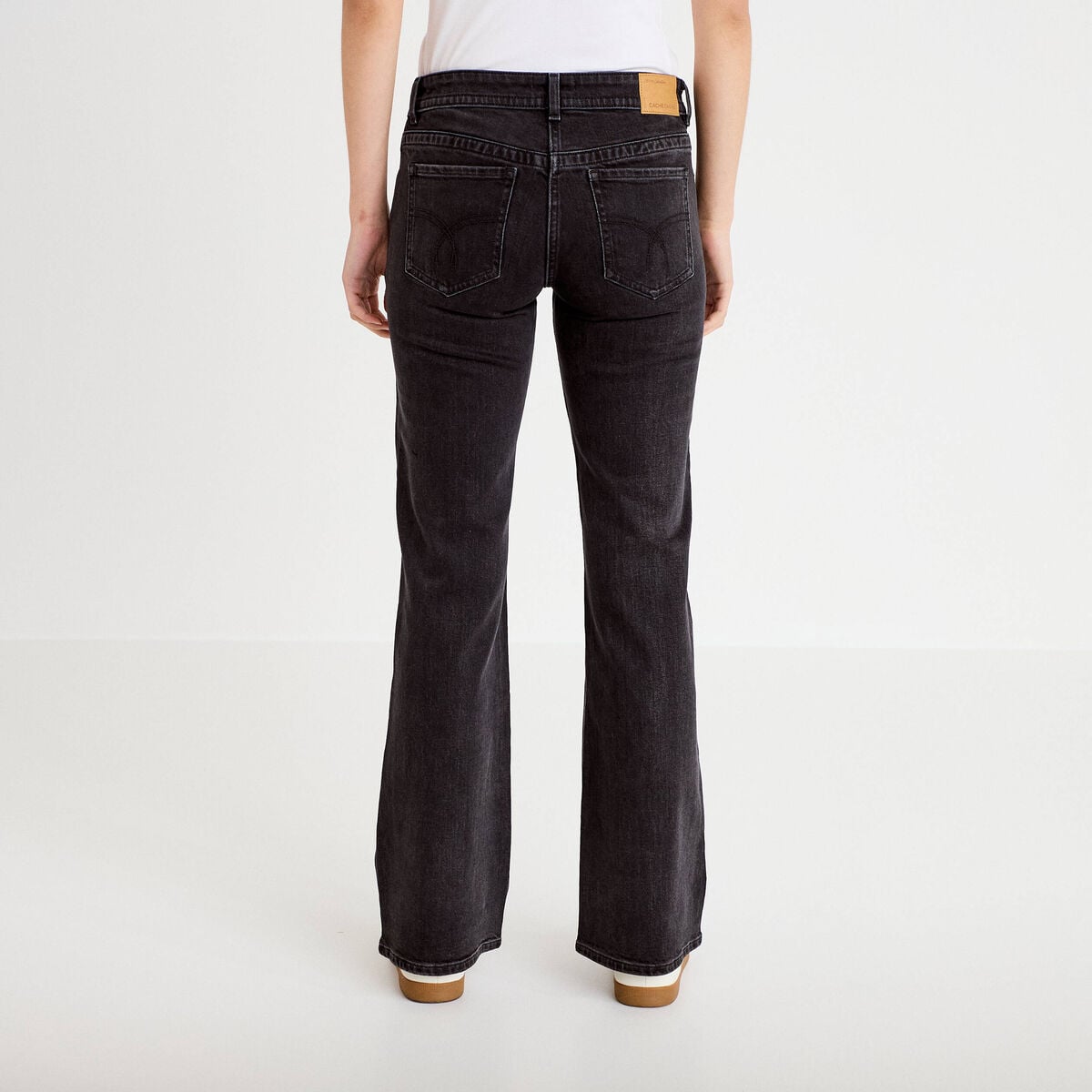 Jean bootcut taille basse denim snow noir femme