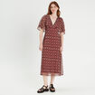 Robe longue empire dos ouvert rouge femme