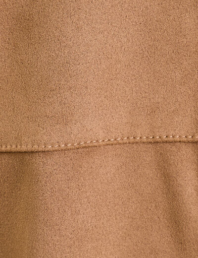 Chemise aspect daim marron clair femme