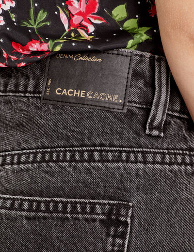 Jeans droit 5 poches denim noir femme