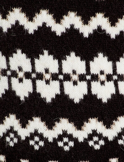 Pull avec col roulé noir femme