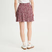 Jupe-short patineuse marron cognac femme