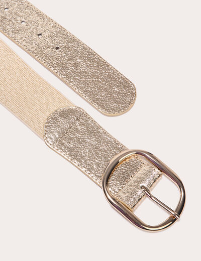 Ceinture élastiquée couleur or femme