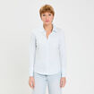 Chemise manches longues bleu femme