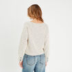 Sweat manches longues ecru femme