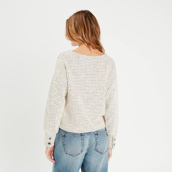 sweat manches longues ecru femme Sweat manches longues ecru femme
