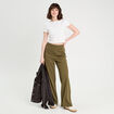 Pantalon large vert kaki femme