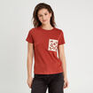 T-shirt manches courtes marron cognac femme