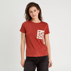 t shirt manches courtes marron cognac femme T-shirt manches courtes marron cognac femme